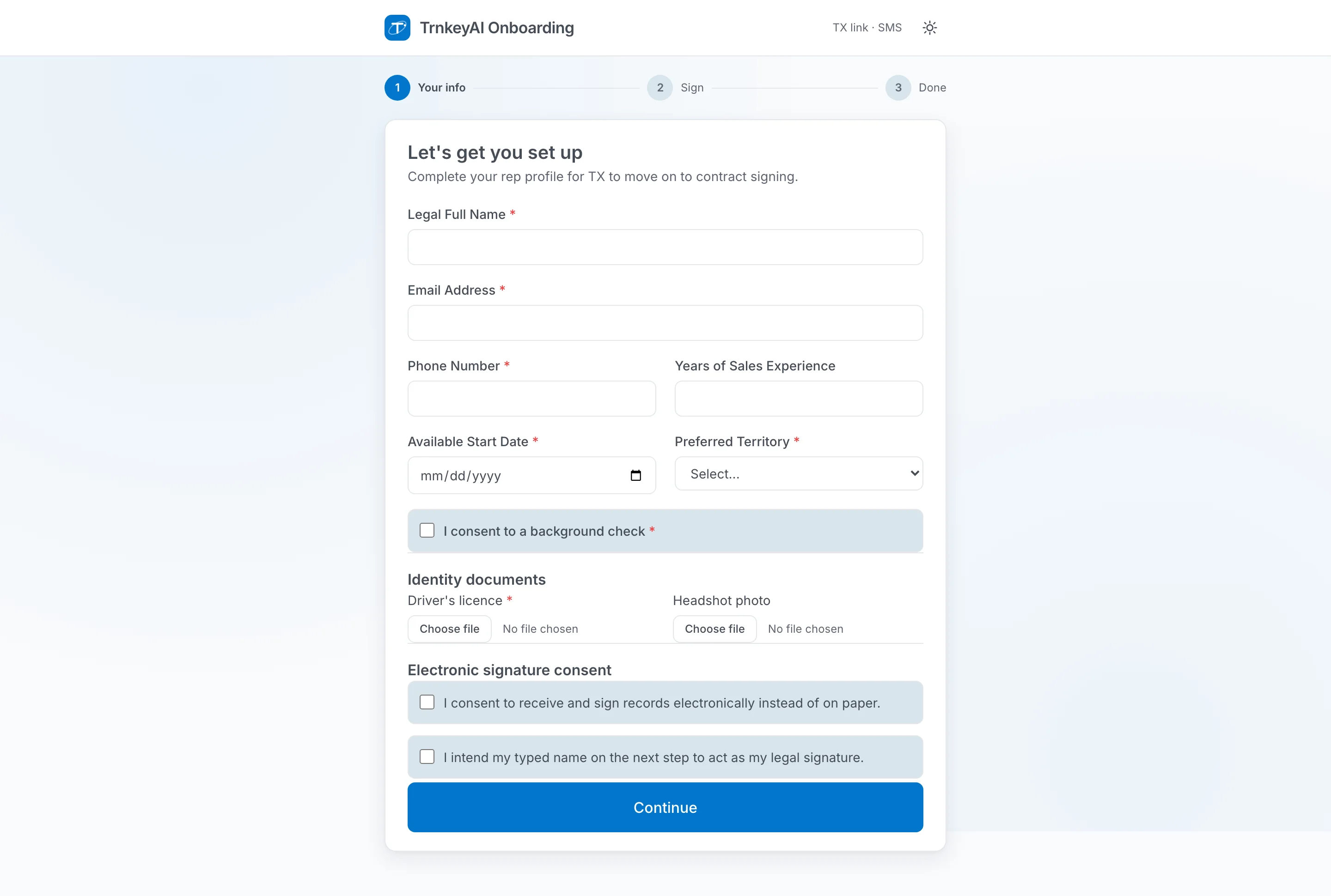 Onboarding portal concept showing review and reporting automation